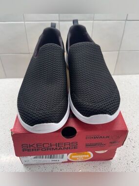 Skechers Go-Walk Mesh Slip-On Casual Sneakers with White Sole